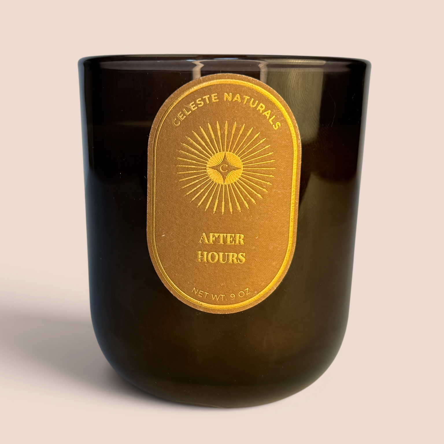 CELESTE NATURALS After Hours Candle on Beige Background