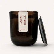 CELESTE NATURALS SANTAL ROUGE Candle with leaning lid
