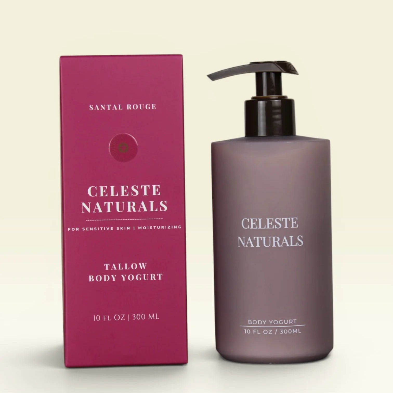 Celeste Naturals Santal Rouge Body Yogurt Bottle and Rouge Box