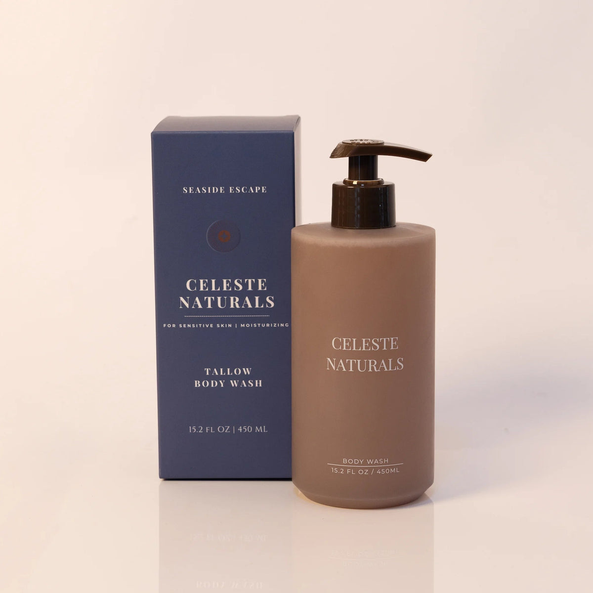 Celeste Naturals Seaside Escape Body Wash bottle with blue box